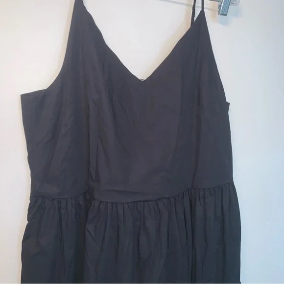 Cuyana Black Tiered Cami Midi Dress Organic Cotton with Pockets XL - Picture 7 of 10